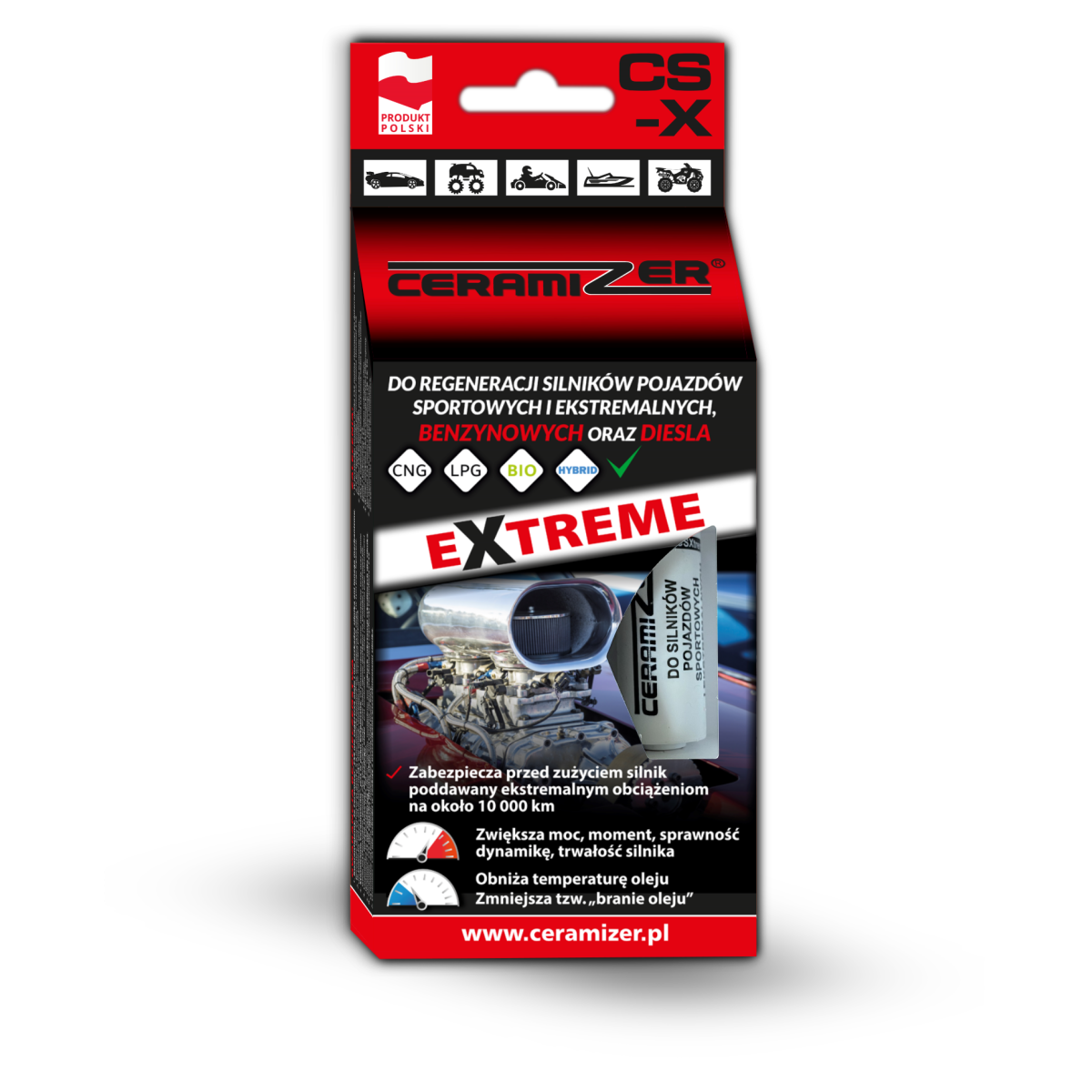 Engine (CSX) - Ceramizer for regeneration of four-stroke engines of sports and extreme vehicles powered by PB, LPG, ON